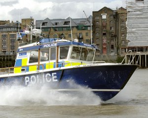A Police launch in central London