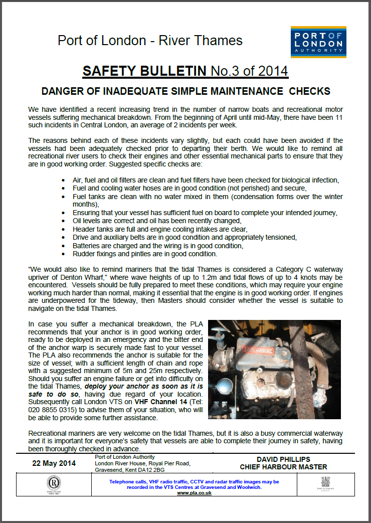 Image of Safety Bulletin 3 of 2014
