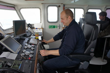 PLA's Paul Cowderoy sets a course for the wreck site
